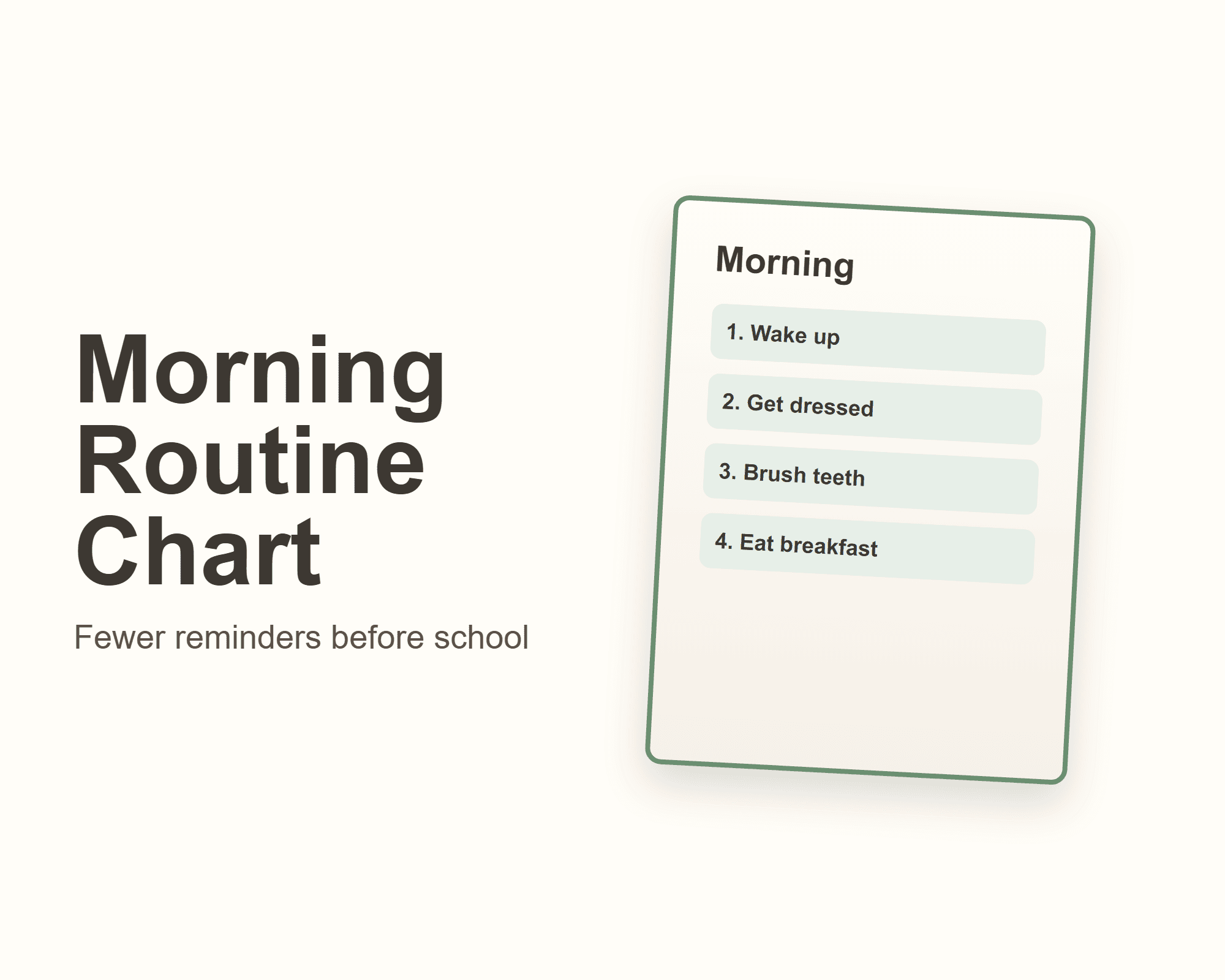 Morning Routine Chart printable preview